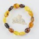 Amber bracelet with olive mix beads